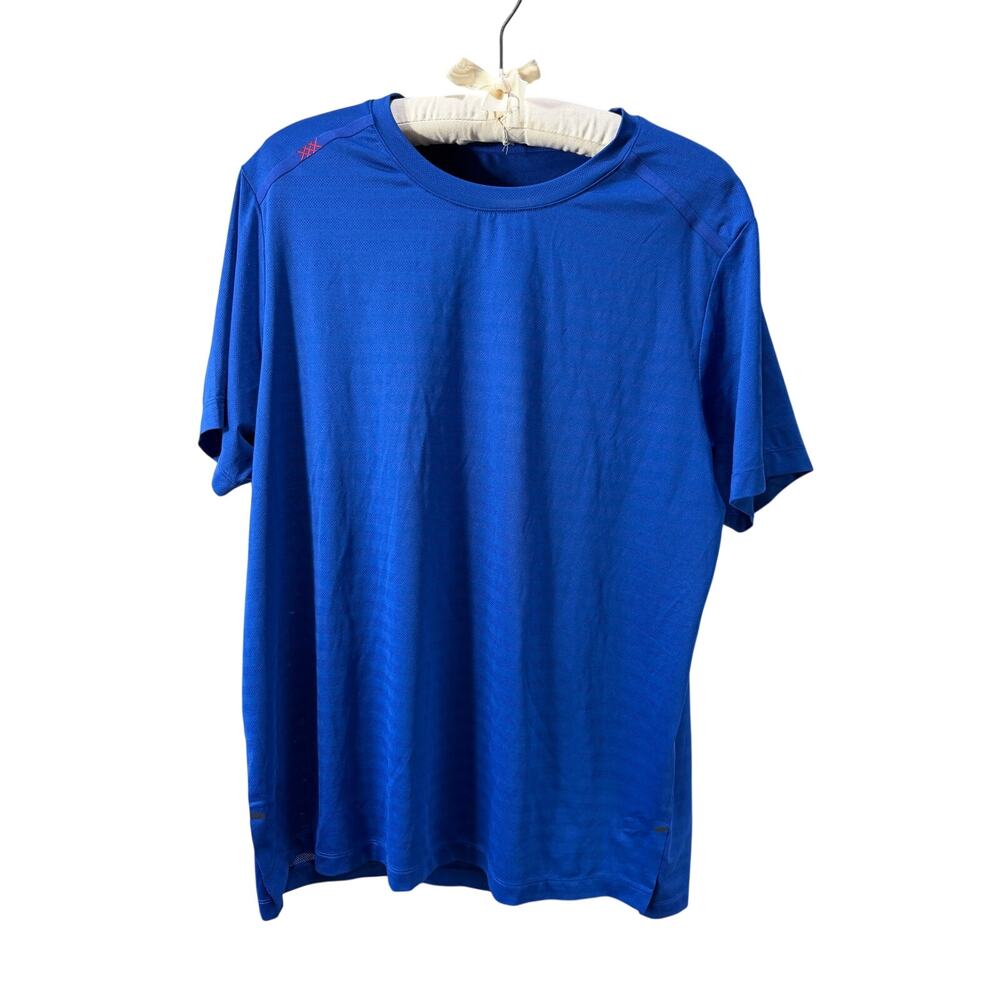 Rhone Mens Workout Athletic Performance Gym Short Sleeve Tee Blue Size Large